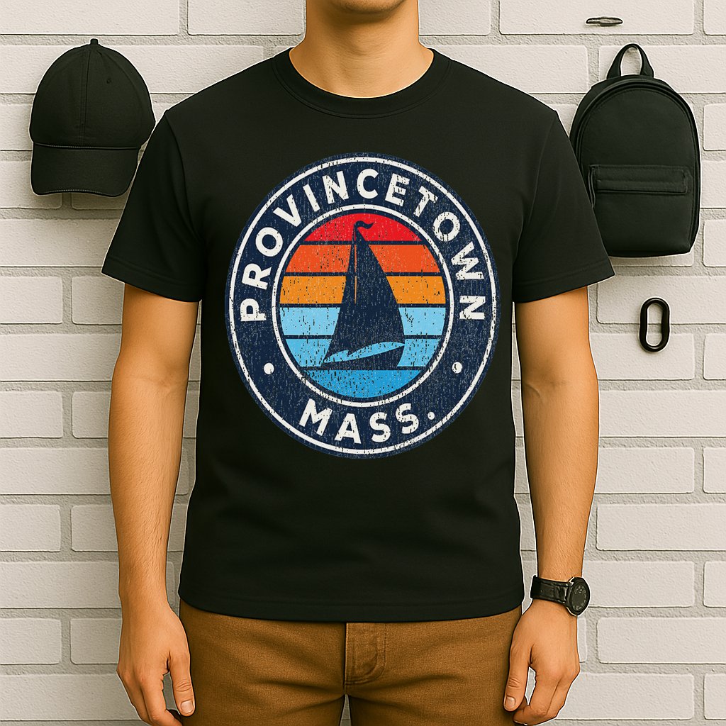 Provincetown Massachusetts Ma Vintage Sailboat Retro 70s T-Shirt