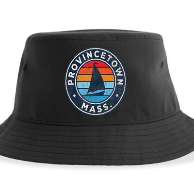 Provincetown Massachusetts Ma Vintage Sailboat Retro 70s Sustainable Bucket Hat