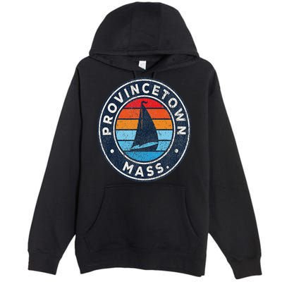 Provincetown Massachusetts Ma Vintage Sailboat Retro 70s Premium Pullover Hoodie