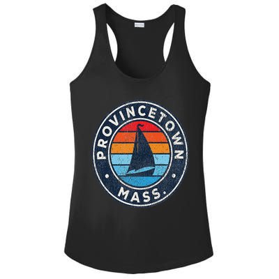 Provincetown Massachusetts Ma Vintage Sailboat Retro 70s Ladies PosiCharge Competitor Racerback Tank