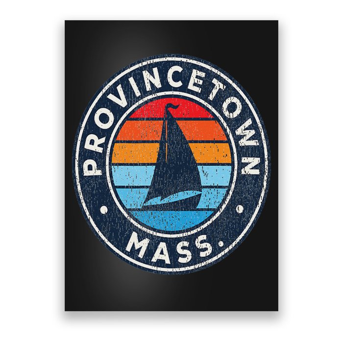 Provincetown Massachusetts Ma Vintage Sailboat Retro 70s Poster