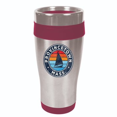 Provincetown Massachusetts Ma Vintage Sailboat Retro 70s 16oz Travel Tumbler