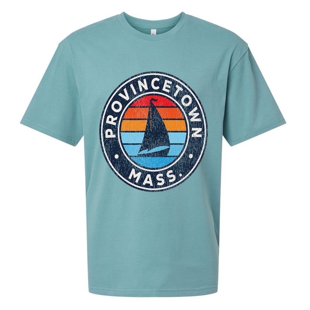 Provincetown Massachusetts Ma Vintage Sailboat Retro 70s Sueded Cloud Jersey T-Shirt