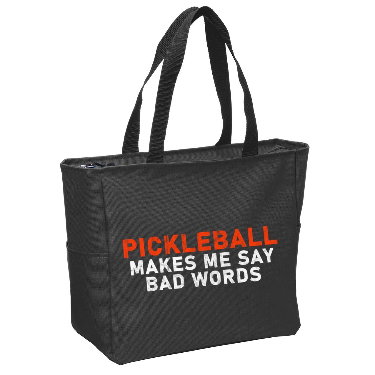 Pickleball Makes Me Say Bad Words Funny Pickleball Players Zip Tote Bag