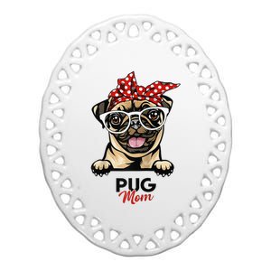 Pug Mom Mothers Day Dog Lovers Gifts For  Ceramic Oval Ornament