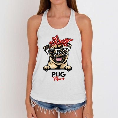 Pug Mom Mothers Day Dog Lovers Gifts For  Women's Knotted Racerback Tank