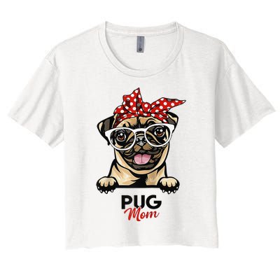 Pug Mom Mothers Day Dog Lovers Gifts For  Women's Crop Top Tee