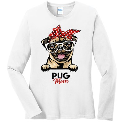 Pug Mom Mothers Day Dog Lovers Gifts For  Ladies Long Sleeve Shirt