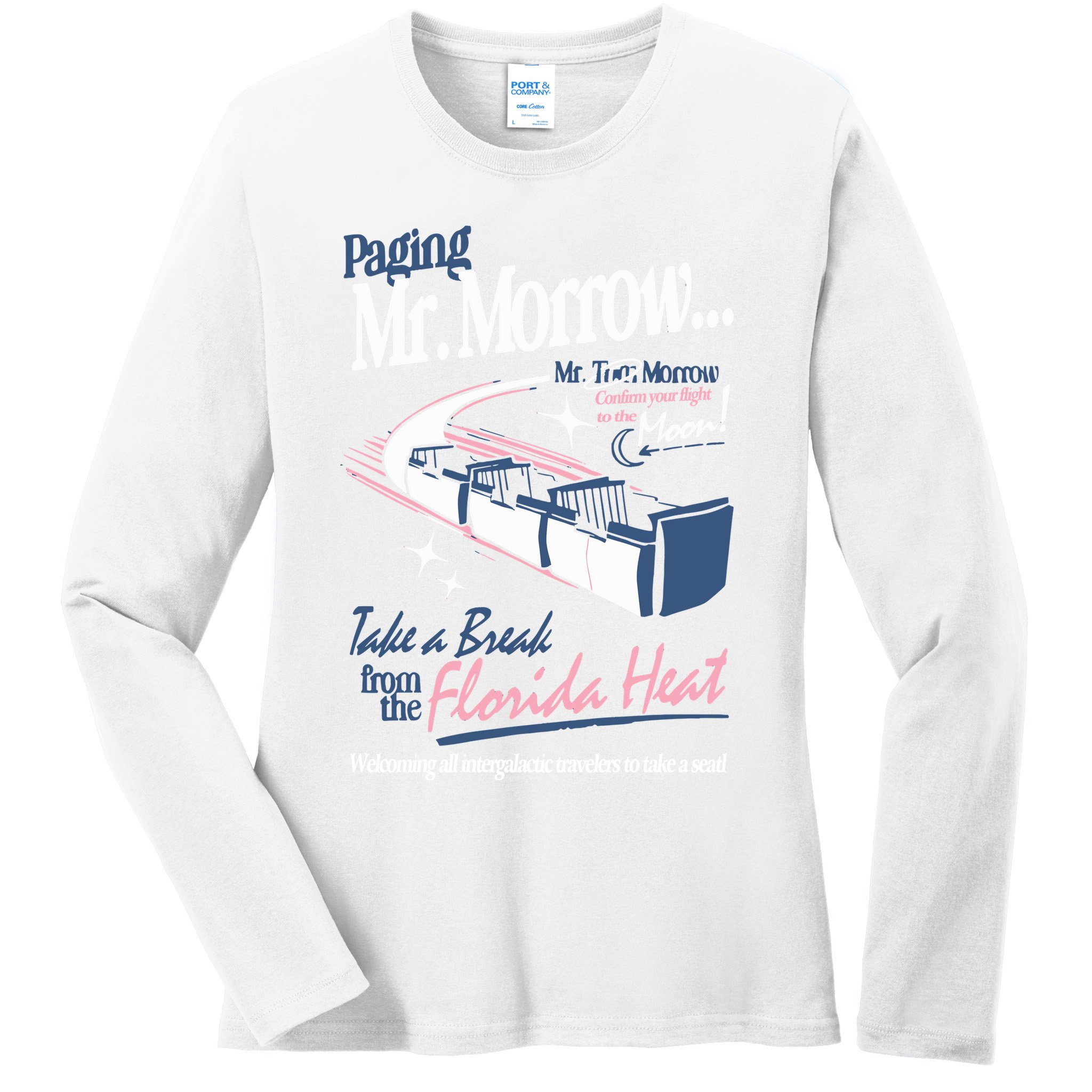 Paging Mr. Morrow Ladies Long Sleeve Shirt