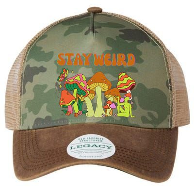 Psychedelic Magic Mushrooms Retro Vintage Stay Weird Legacy Tie Dye Trucker Hat