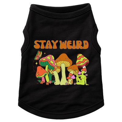 Psychedelic Magic Mushrooms Retro Vintage Stay Weird Doggie Tank