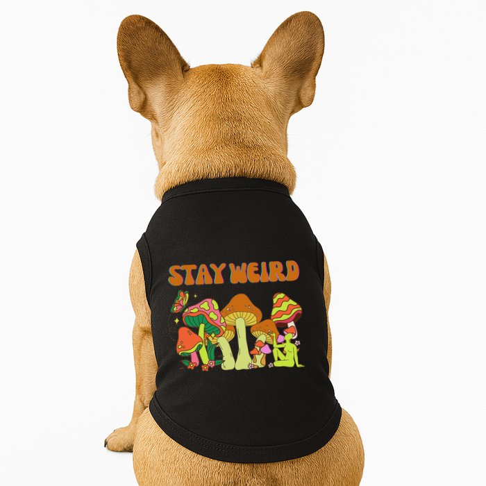 Psychedelic Magic Mushrooms Retro Vintage Stay Weird Doggie Tank