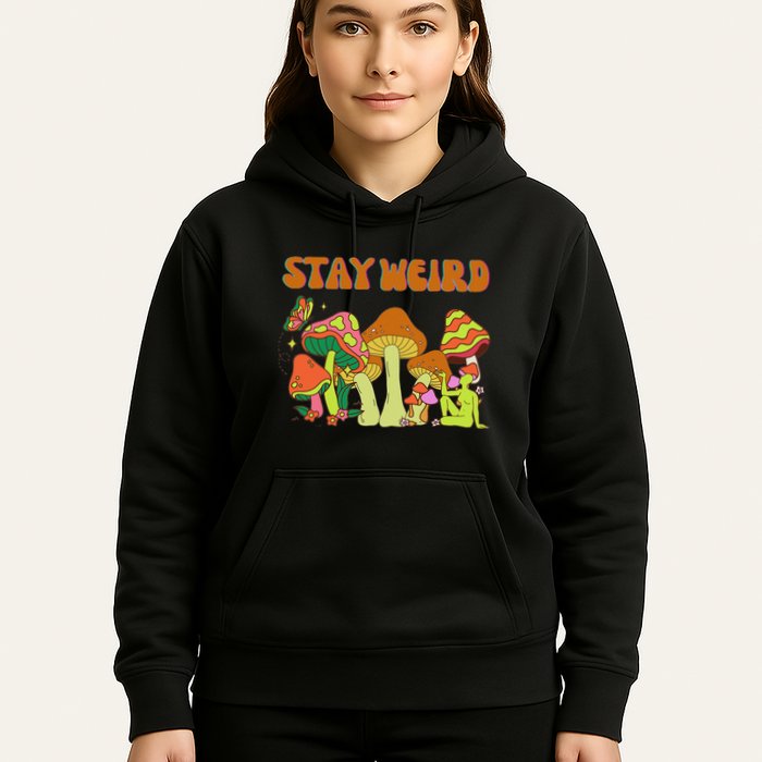 Psychedelic Magic Mushrooms Retro Vintage Stay Weird Hoodie