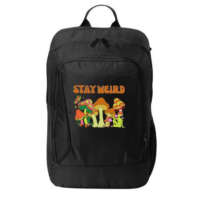 Psychedelic Magic Mushrooms Retro Vintage Stay Weird City Backpack