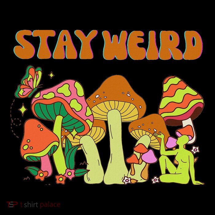 Psychedelic Magic Mushrooms Retro Vintage Stay Weird Bucket Hat