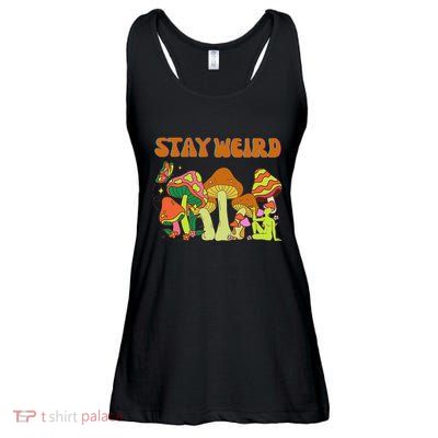 Psychedelic Magic Mushrooms Retro Vintage Stay Weird Ladies Essential Flowy Tank