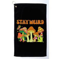 Psychedelic Magic Mushrooms Retro Vintage Stay Weird Golf Towel