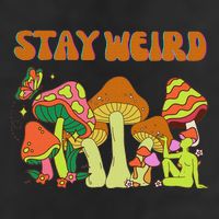Psychedelic Magic Mushrooms Retro Vintage Stay Weird Golf Towel