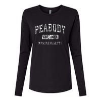 Peabody Massachusetts Ma Vintage Established Sports Womens Cotton Relaxed Long Sleeve T-Shirt