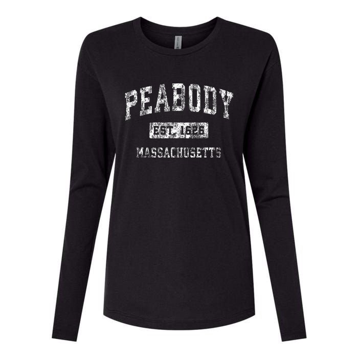 Peabody Massachusetts Ma Vintage Established Sports Womens Cotton Relaxed Long Sleeve T-Shirt