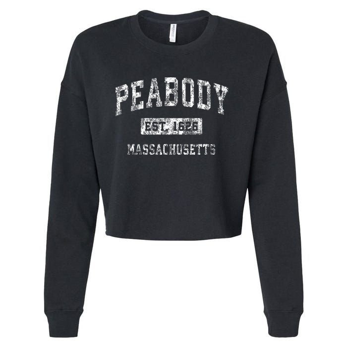 Peabody Massachusetts Ma Vintage Established Sports Cropped Pullover Crew