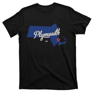 Plymouth Massachusetts MA Map T-Shirt