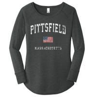 Pittsfield Massachusetts Ma Vintage American Flag Sports Women's Perfect Tri Tunic Long Sleeve Shirt