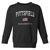 Pittsfield Massachusetts Ma Vintage American Flag Sports Toddler Sweatshirt