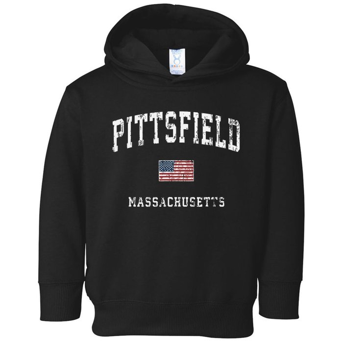 Pittsfield Massachusetts Ma Vintage American Flag Sports Toddler Hoodie