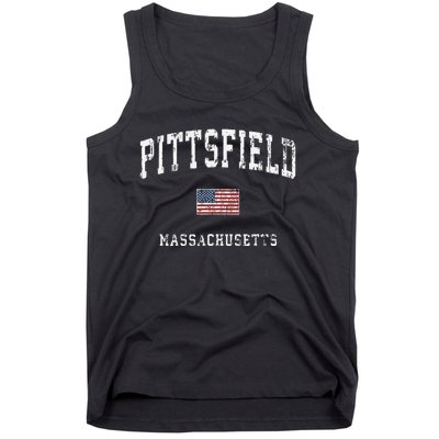 Pittsfield Massachusetts Ma Vintage American Flag Sports Tank Top