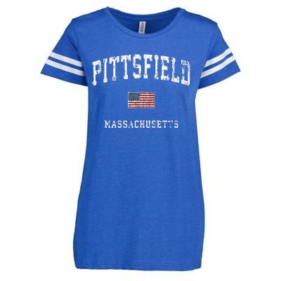 Pittsfield Massachusetts Ma Vintage American Flag Sports Enza Ladies Jersey Football T-Shirt