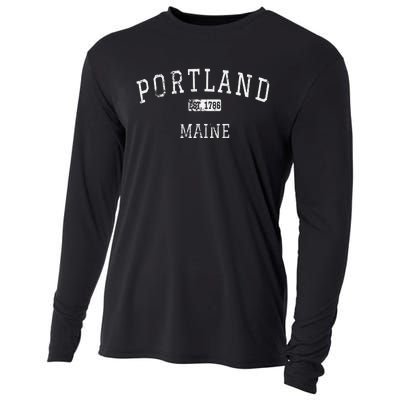 Portland Maine Me Vintage Cooling Performance Long Sleeve Crew