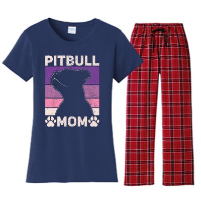 Pitbull Mom Mothers Day Funny Dog Lover Pitbull Owner Dog Women's Flannel Pajama Set