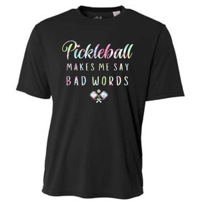 Pickleball Makes Me Say Bad Words Tie Dye Pickleball Players Cooling Performance Crew T-Shirt