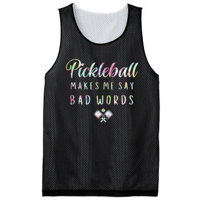 Pickleball Makes Me Say Bad Words Tie Dye Pickleball Players Mesh Reversible Basketball Jersey Tank