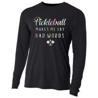 Pickleball Makes Me Say Bad Words Tie Dye Pickleball Players Cooling Performance Long Sleeve Crew