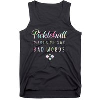 Pickleball Makes Me Say Bad Words Tie Dye Pickleball Players Tank Top