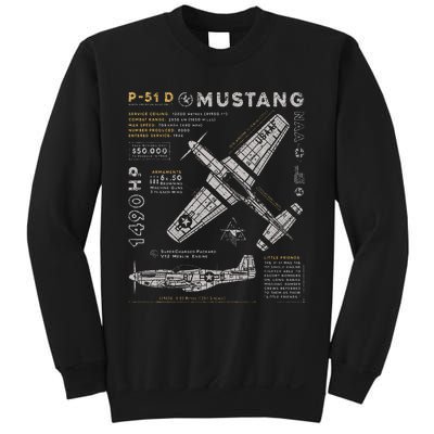 P51 Mustang North American Aviation Vintage Fighter Plane Sweatshirt