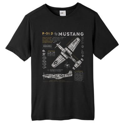 P51 Mustang North American Aviation Vintage Fighter Plane Tall Fusion ChromaSoft Performance T-Shirt