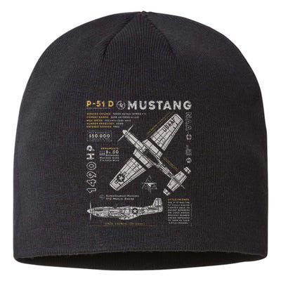 P51 Mustang North American Aviation Vintage Fighter Plane Sustainable Beanie