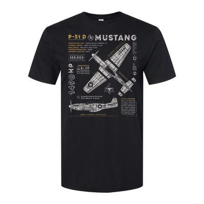 P51 Mustang North American Aviation Vintage Fighter Plane Softstyle CVC T-Shirt