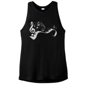 Pianist Music Notes Treble Clef Piano Player Keyboard Piano Ladies PosiCharge Tri-Blend Wicking Tank