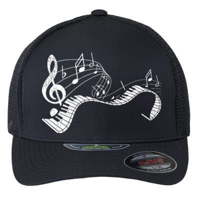 Pianist Music Notes Treble Clef Piano Player Keyboard Piano Flexfit Unipanel Trucker Cap