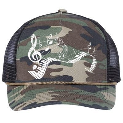 Pianist Music Notes Treble Clef Piano Player Keyboard Piano Retro Rope Trucker Hat Cap