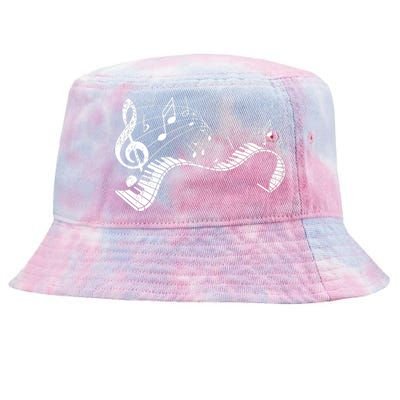 Pianist Music Notes Treble Clef Piano Player Keyboard Piano Tie-Dyed Bucket Hat