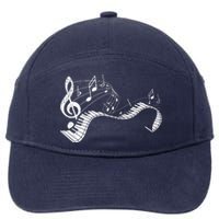 Pianist Music Notes Treble Clef Piano Player Keyboard Piano 7-Panel Snapback Hat