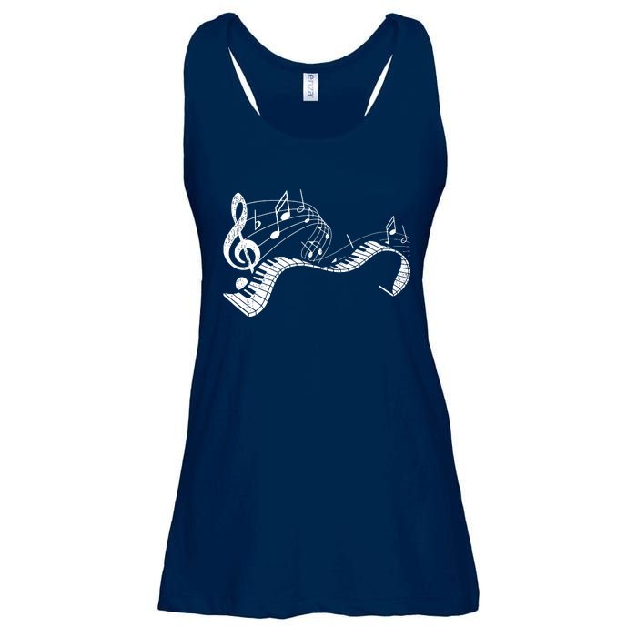 Pianist Music Notes Treble Clef Piano Player Keyboard Piano Ladies Essential Flowy Tank