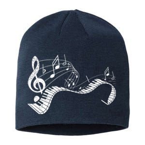 Pianist Music Notes Treble Clef Piano Player Keyboard Piano Sustainable Beanie