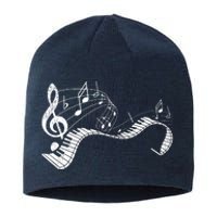 Pianist Music Notes Treble Clef Piano Player Keyboard Piano Sustainable Beanie