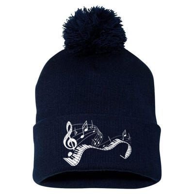 Pianist Music Notes Treble Clef Piano Player Keyboard Piano Pom Pom 12in Knit Beanie